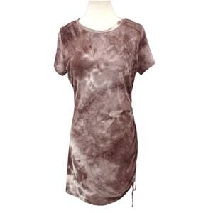 Lili’s Closet Purple Tie Dye Ruched Side T-Shirt Dress Women’s Large Beachy